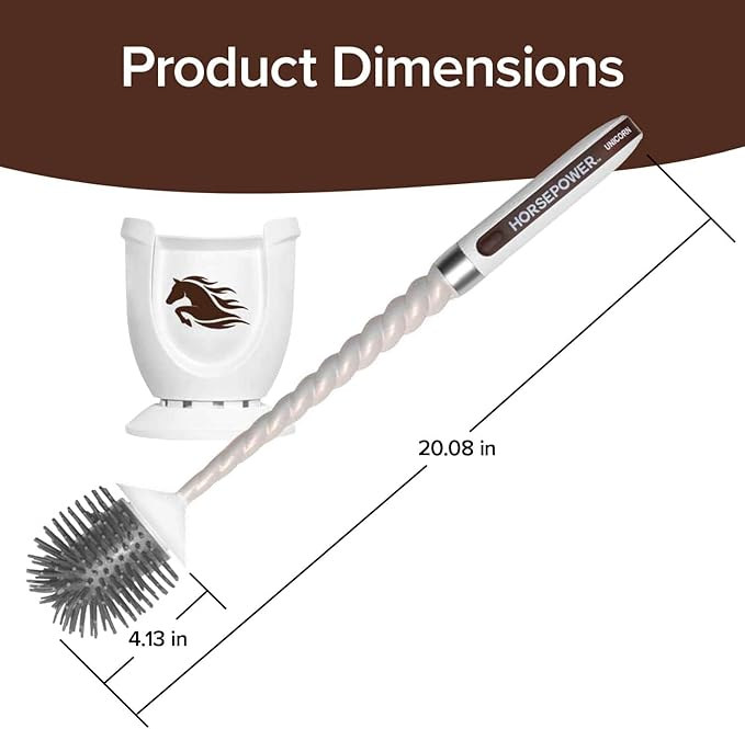 Horsepower Unicorn Electric Toilet Brush – Motorized 360° Silicone Bristles Rechargeable Cordless Power for Effortless Deep Cleaning – AS-SEEN-ON-TV