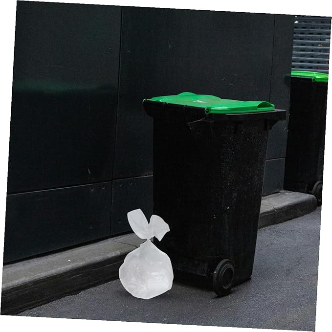 Thickened Plastic Garbage Bags 45x50cm 300pcs Flat Kitchen Trash Bags for Bathroom and Bedroom Waste Disposal White Sturdy Liners for Home and Office Use