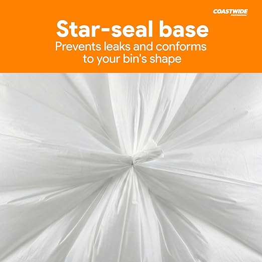 Professional Gallon Trash Bag 24 x 33 High Density 13 mic Natural 500 Bags/Box