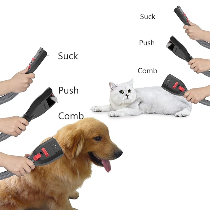 Brush Hair Deshedding Tool for Dogs&ampCats Professional Shedding Fur Remover Comb as Vacuum Cleaner Attachment Kit for Dyson V15 V12 V11 V10 V8 V7 V6