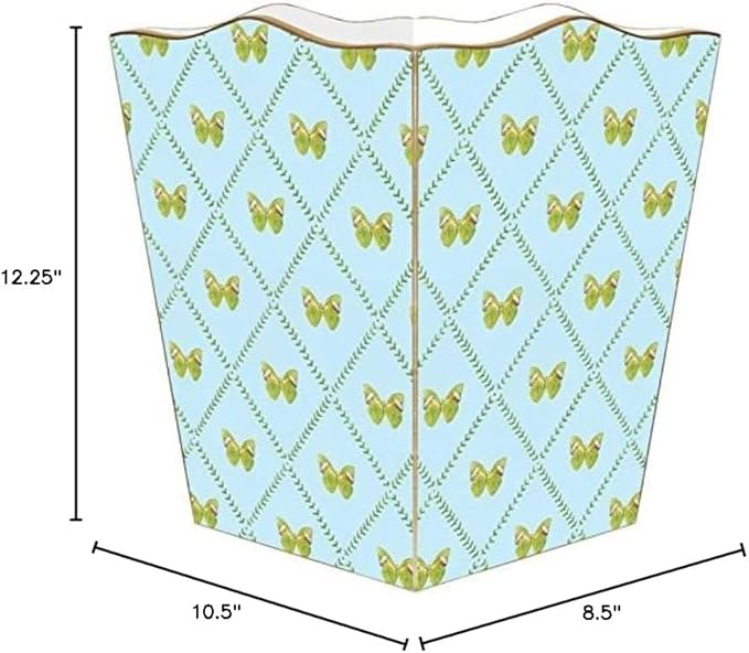 Marye-Kelley WB465-Aqua Butterfly Wastepaper Basket
