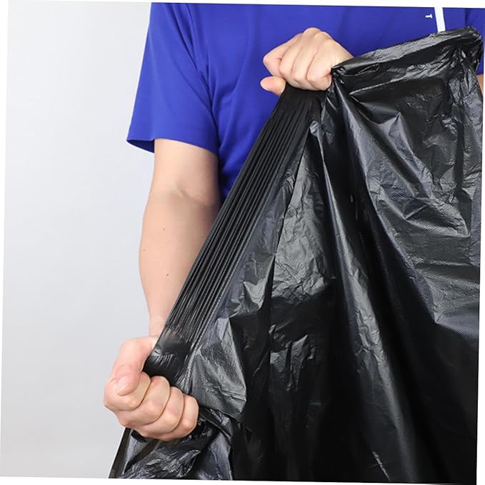 50pcs Heavy Duty Large Garbage Bags 80x100cm Contractor Trash Bags for Outdoor Commercial Gardening and Kitchen Use Black 100l Capacity