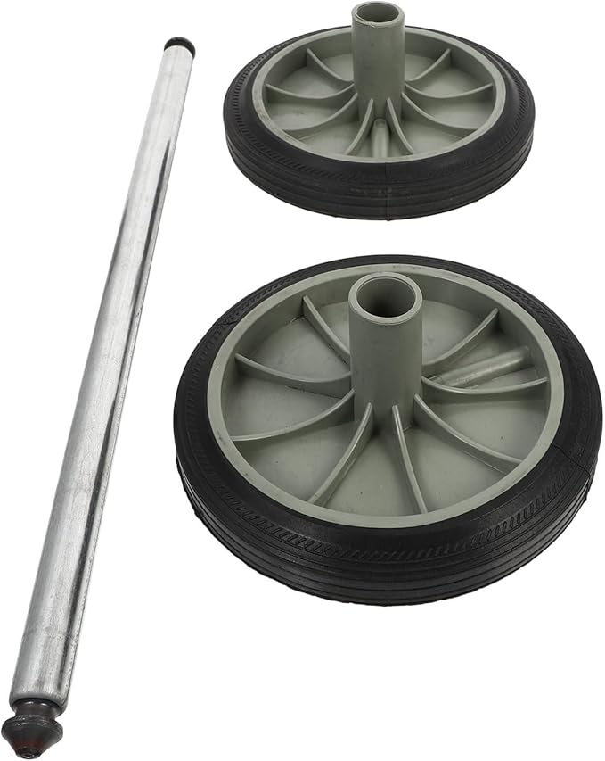 Angoily Trash Can Wheels Replacement Garbage Can Wheels Replacement Set Hollow Shaft 2 Rubber Wheels Pulley Wheel Trash Bin Wheels Replacement