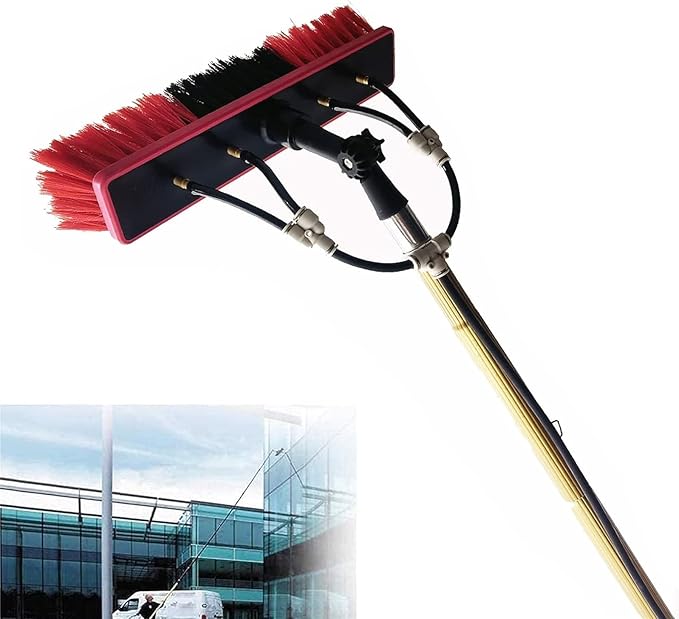 Window Cleaning Telescopic Pole Water Fed Extendable Brush for Conservatory Roof Photovoltaic Panel Cleaning/Window Clean (Color : 7.2m/24ft)