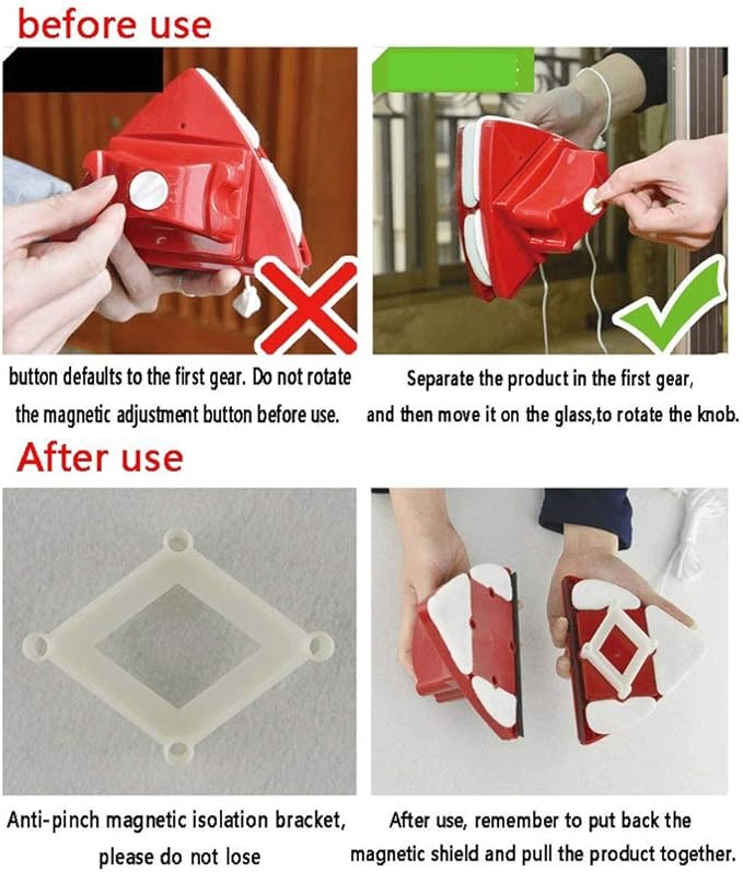 Window Clean Brush Cleaner Glass Wiper Magnetic Cleaning Tools Useful Surface for High-rise Glazed Windows