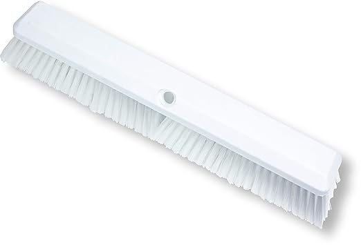 SPARTA 41890EC02 Omni Sweep Plastic Push Broom Head Heavy Duty Industrial Broom With Color Code System For Outdoor Indoor Garage Concrete Patio Kitchen Bathroom 18 Inches White