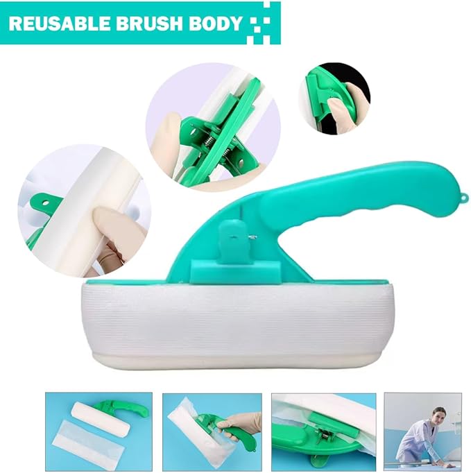 Hand Brush Hand Broom Dust Brush Bed Cleaning Dust Small Hand Broom Bed Brush Used for Bed Sofa Pet Hair Removal Replaceable Brush Cover Suitable for Deep Cleaning in Homes Hotels Nursing Homes (B)