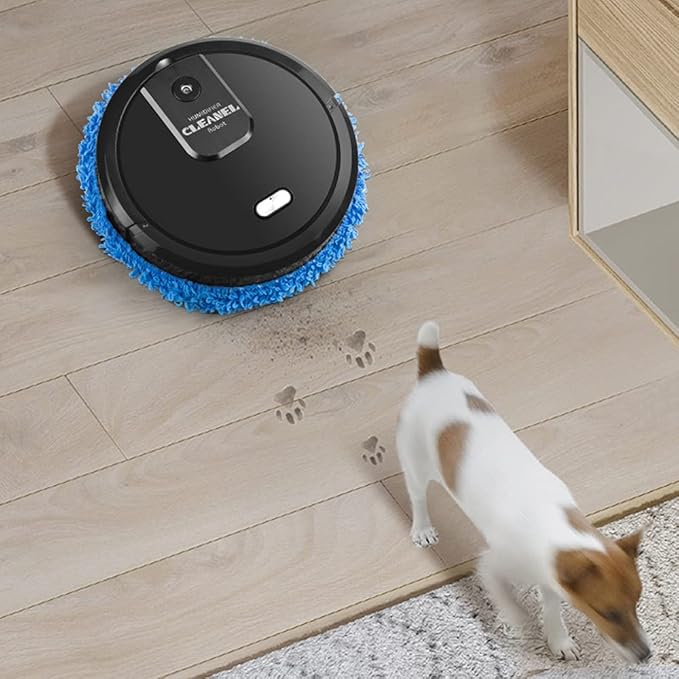Mopping Machine Sweeping Robot Wet and Dry Dual-Purpose Mopping Machine with 4 Gears Automatic Mopping Machine for Wood Floor Marble Floor Tile Floor and Other Various Floor (Black)