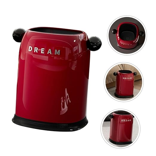 Lurrose Modern Plastic Trash Can Double Walled Wastebasket for Bathroom Kitchen Bedroom Office Thick PP Open Top Garbage Bin with Hidden Trash Bag Design Lightweight