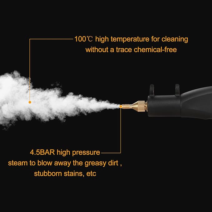 High Pressure Steam Cleaner 2500W Handheld Steam Cleaner 4.5Bar Portable Steam Cleaning Machine Household for Cleaning Kitchen Bathroom Grout (White 110V)