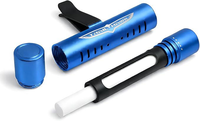 iPick Image for Jeep Trailhawk Car Vent Air Freshener Clip - Official Licensed Blue Aluminum with Adjustable Window + 10 Refill Sticks