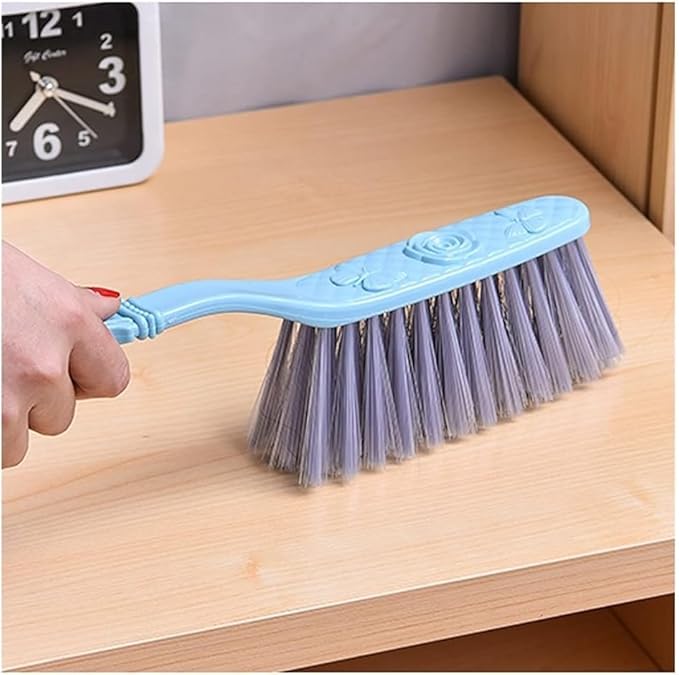 Whisk Broom Hand HeldHand BrushSoft Cleaning Brush Hand Broom Dust Pan and Brush Set Hotel Family Clothes Dust Hair Sofa Bed Sheets Bedspread Carpet Cleaning dust Catcher(Blue)