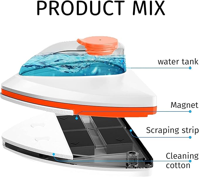 Magnetic Window Cleaner Water-Filled Magnetic Glass Brush Double Side Glass Cleaning Brush for Window Cleaning Household