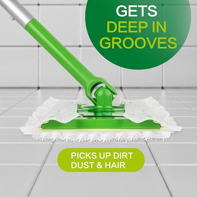 Heavy Duty Dry Sweeping Cloths Compatible with Sweeper Mop Microfiber Duster Mop Pads Refills for Cleaning Hardwood Floor Dust and Pet Hair Disposable (100)