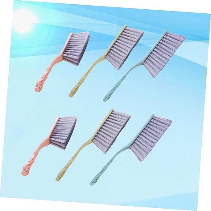 6pcs Household Dusting Brush Set with Thick Hollow Handle Sofa and Bed Cleaning Brush for Furniture Multi-Color Blue Green Pink Sturdy Dust Removal Tool for Home Use