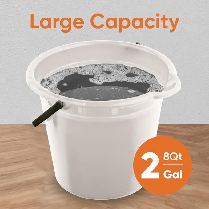 Superio 3-Pack Plastic Cleaning Bucket for Home 2 Gallon Pail for Mopping with Large Spout - Bucket for Floor Mopping Car Wash - Bowls for Camping Fishing