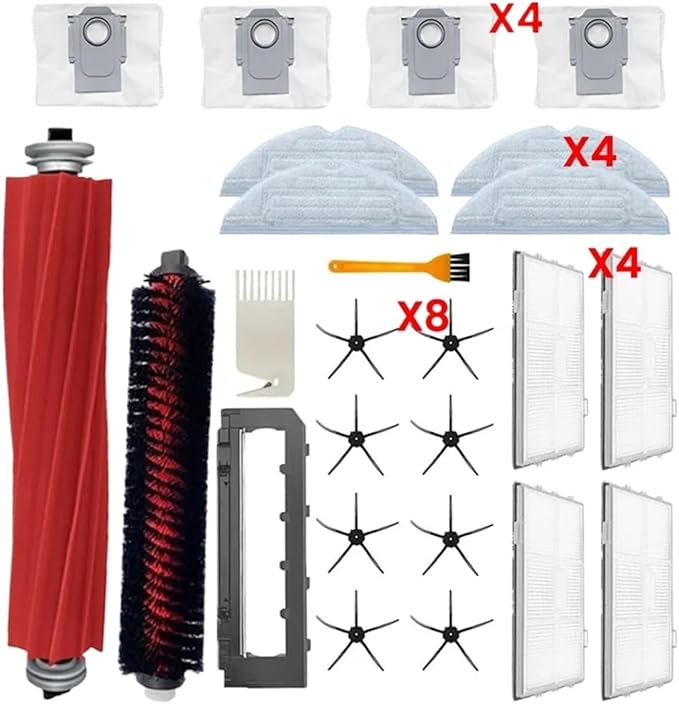 Accessories Kit Compatible For Roborock S7 MaxV Ultra / S7 Pro Ultra Vacuum Cleaner Main Side Brush HEPA Filter Mop Cloth Dust Bags