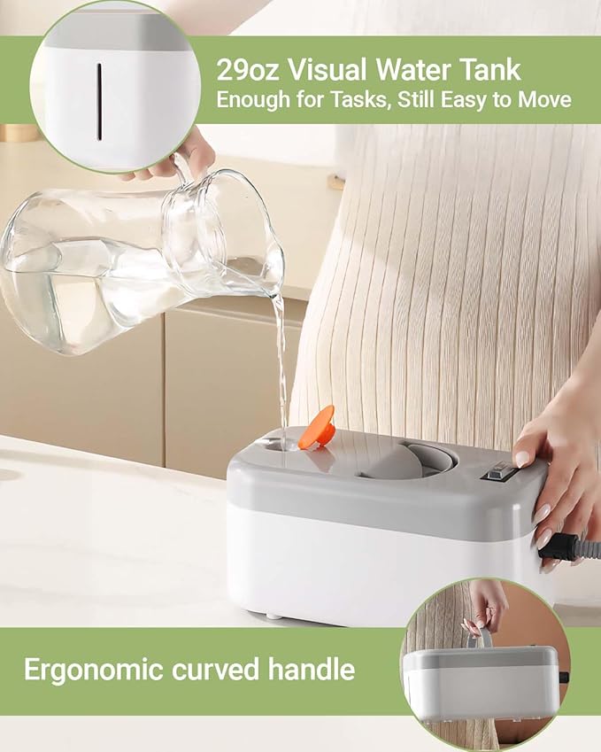 Handheld Steam Cleaner Portable High Pressure Steamer for Home Kitchen Bathroom Car Detailing Tile Floors Upholstery Cleaning 29oz Tank Includes 6 Accessories