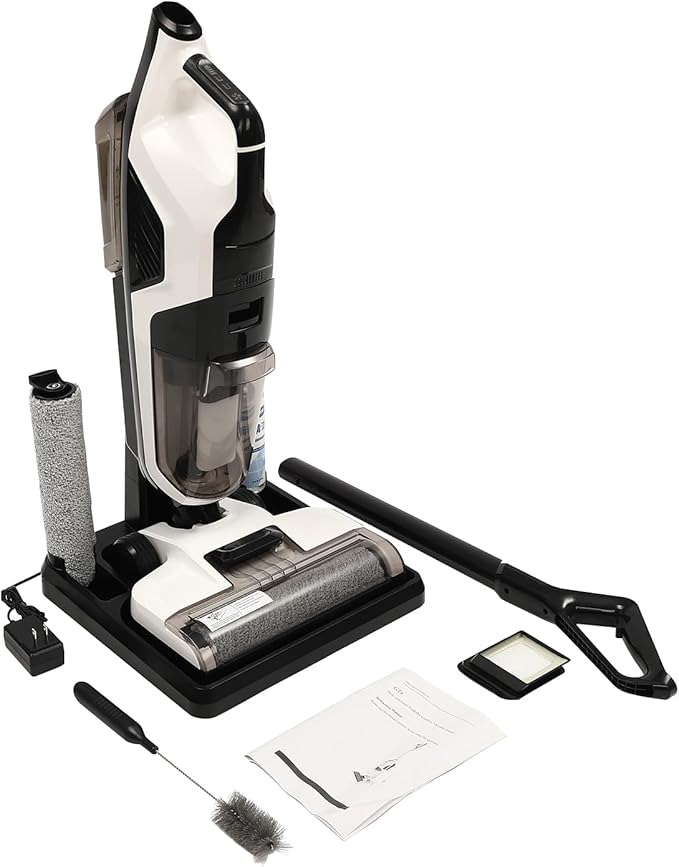 Wet Dry Vacuum Battery PoweredAll-in-One Cordless Wet Dry Vacuum Cleaner with 2600mAh Detachable Battery for Multi-Surface One-Step Cleaning for Hard Floors