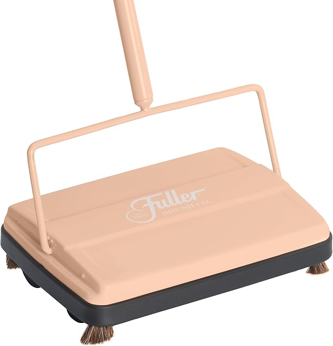 Fuller Brush 17073 Electrostatic Carpet &amp Floor Sweeper - 9 Cleaning Path - Lightweight - Ideal for Crumby Messes - Works On Carpets &amp Hard Floor Surfaces - Peach