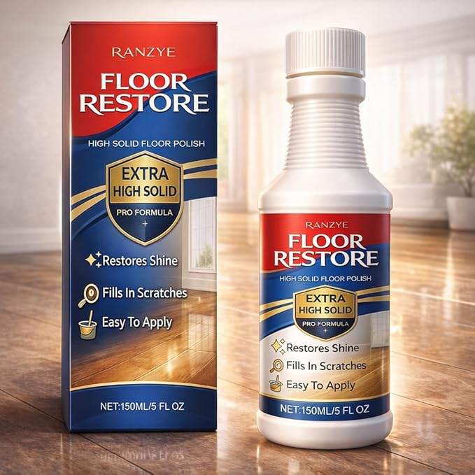 Floor Restore – High Solid Floor Restorer for Wood &amp Hard Floors Concentrated Coating to Restore Shine &amp Cover Fine Scratches Easy Mop-On Application