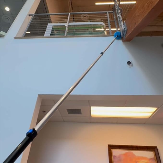90° Foldable Baseboard Wall Cleaner Mop Cobweb Duster Window Cleaning Squeegee Dusting Kit for Extension Pole(Pole Not Included) (1)