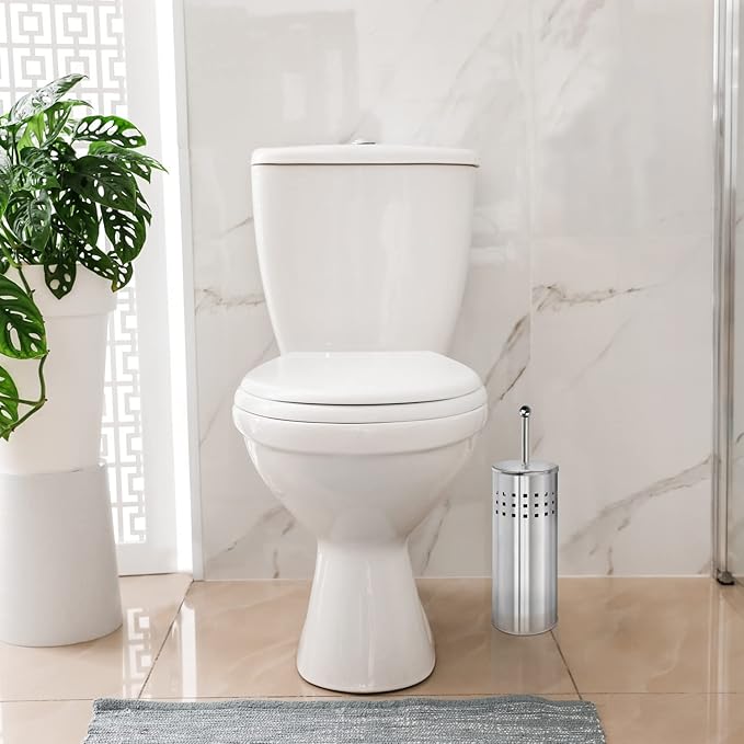 Blue Donuts Toilet Plunger with Holder for Bathroom Multi Drain Suitable Also for Bathtubs Quick Dry (Chrome)