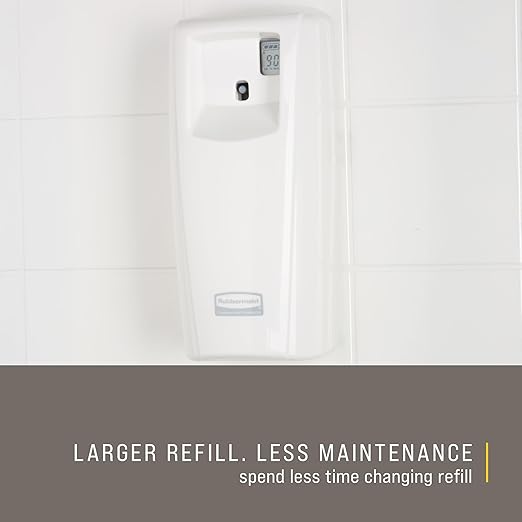Rubbermaid Commercial Microburst 9000 Aerosol Odor Control LCD Dispenser White for Restaurants/Hotels/Schools/Airports/Offices