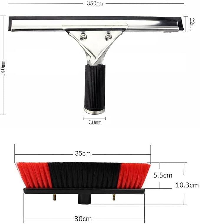 Window Cleaning Pole Water Fed Telescopic Brush Extendable Cleaner Conservatory Roof Cleaning Photovoltaic and Solar Panels Window Cleaning Brush Equipment30FT 9M