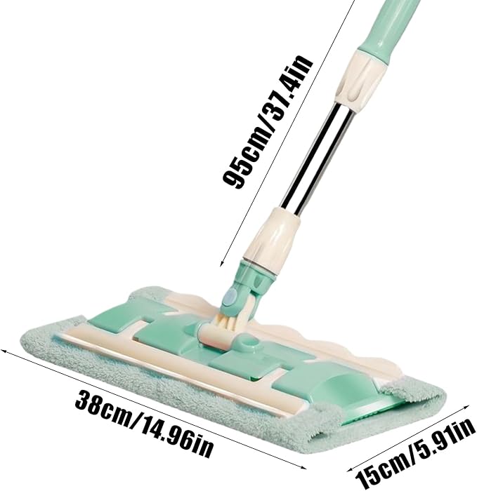 Flat Mops Floor Cleaning - Rotating Flat Head Mop with Telescopic Handle Reusable Pads for Quick Cleaning and Daily Maintenance in Home Kitchen Apartment Tile 14.96in.