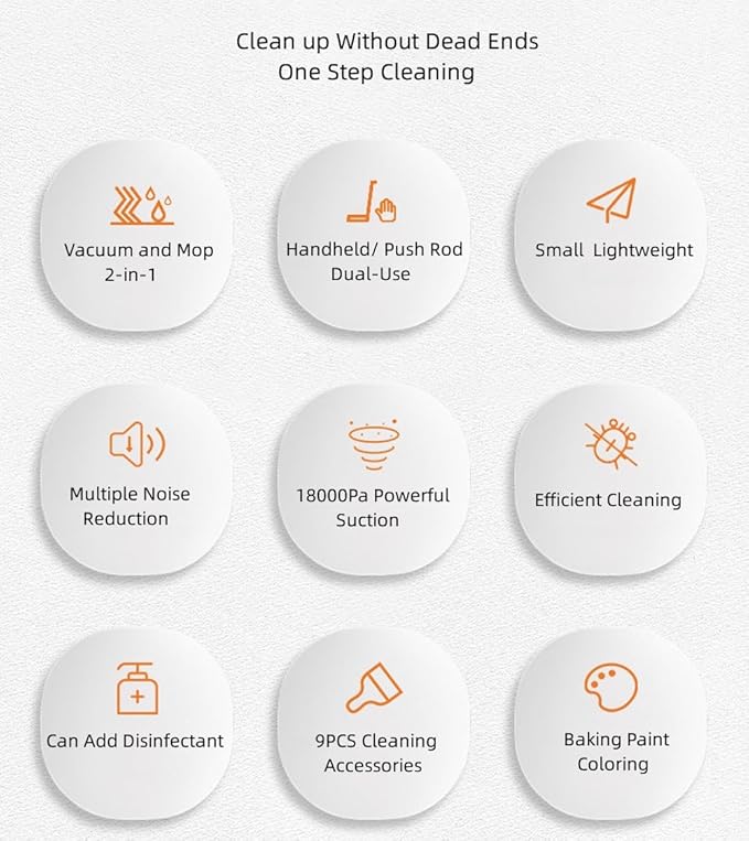 Corded Stick Vacuum Cleaner and Mop in One Mop Vacuum Combo 18000pa Suction Lightweight Powerful Upright Vacuum Cleaner and Mopping Household Wet Dry Vacuum Cleaners for Home Hard Floor Pet Hairs