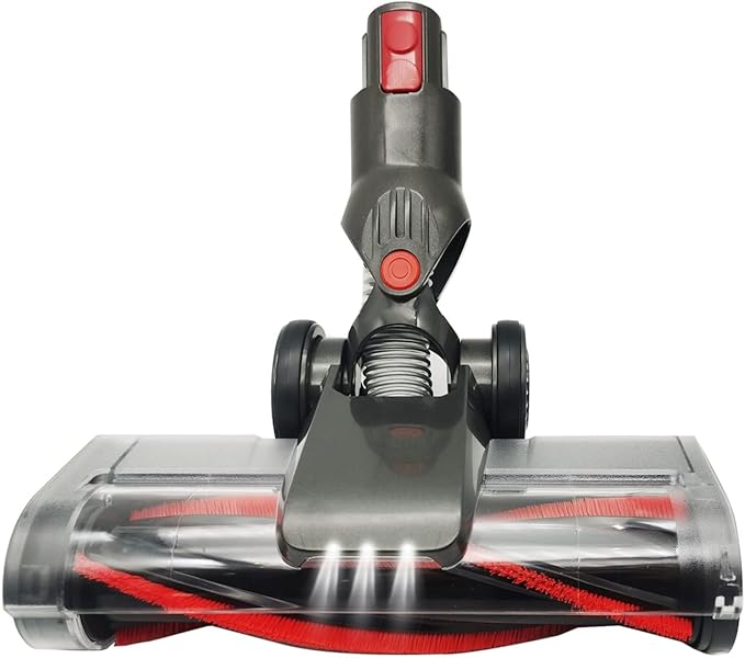 Motorized Carpet Electric Brush for Dyson Cordless V7 V8 V10 V11 Vacuum Motor Head with Powerful Suction Great for Rug (Color : Red with LED)