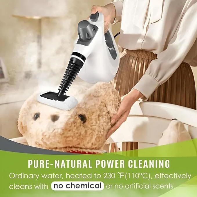 Pressure Handheld Steam Cleaner by 9-in-1 Steam Cleaning Machine for Home Car Tile Grout Upholstery and Multi-Surface.