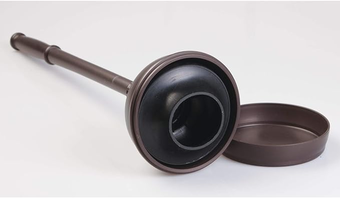 iDesign Kent Plastic Plunger with Cover Set for Master Guest Kids' Office Bathroom Cleaning and Storage 5.96 x 5.96 x 21.66 Bronze