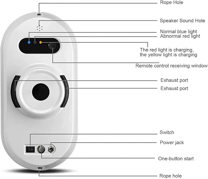 Window Cleaner Robot Two-Way Water Spray Smart Window Cleaner with 6000pa Strong Suction Glass Cleaning Automatic System &amp 3 Cleaning Modes for Windows/Tiles/Glass Door