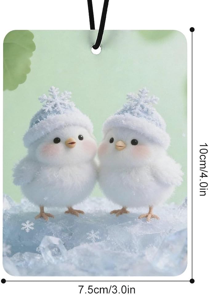 5PCS Car Air Freshener Hanging Personalized Double Sided Snowy Chicks Car Fresheners Long Lasting New Cars Scents Cute Automotive Freshies for Closets Drawers (tea)
