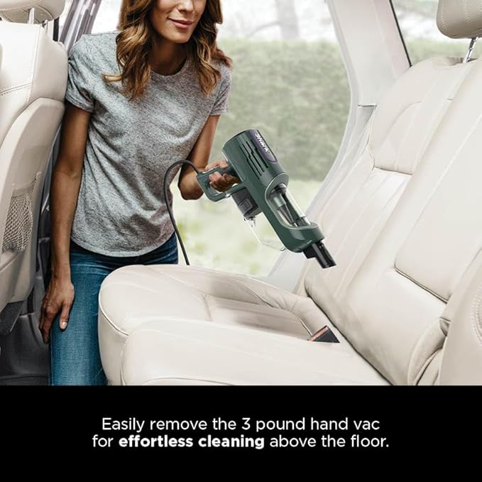 Shark Detect Ultralight Corded Stick Vacuum with Direction Detect and Self-Cleaning Brushroll Powerful Hair Pickup Ultra-Lightweight Crevice &amp Upholstery Tool Included Evergreen HZ752