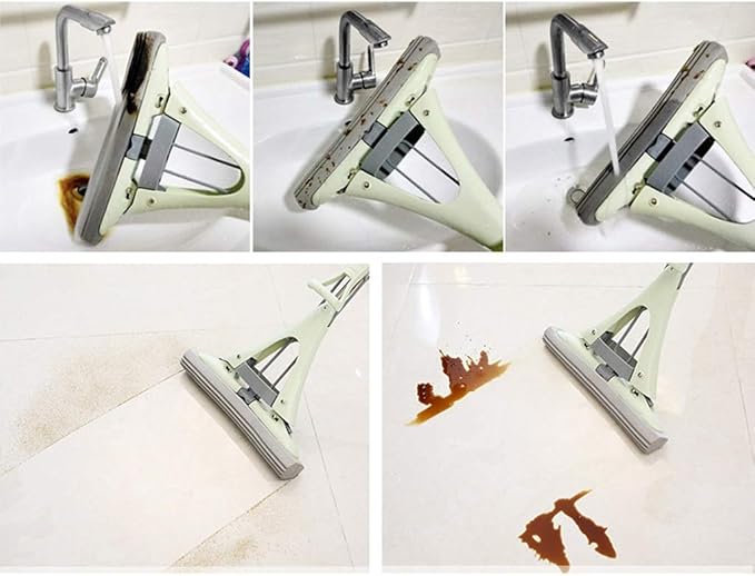 Mop Household Folding Squeezing Water Glue Cotton Absorbent Lazy Mopping Artifact Drag Free Hand Washing Mop
