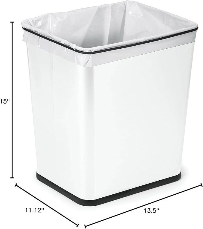 Polder Under-Counter 7-Gallon Trash Waste Can White