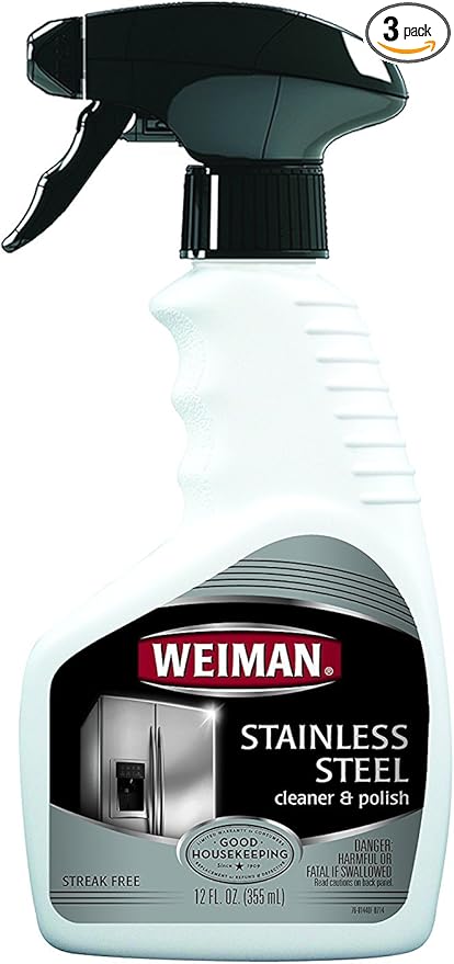 Weiman Stainless Steel Cleaner &amp Polish 22 fl oz ( UltraQuality Pack of 3)
