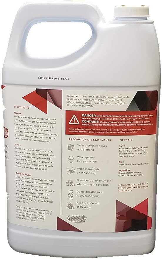GrillMeister Oven Grill Fryer Grate - Heavy Duty Cleaner/Degreaser 1 Gallon (Case of 4)