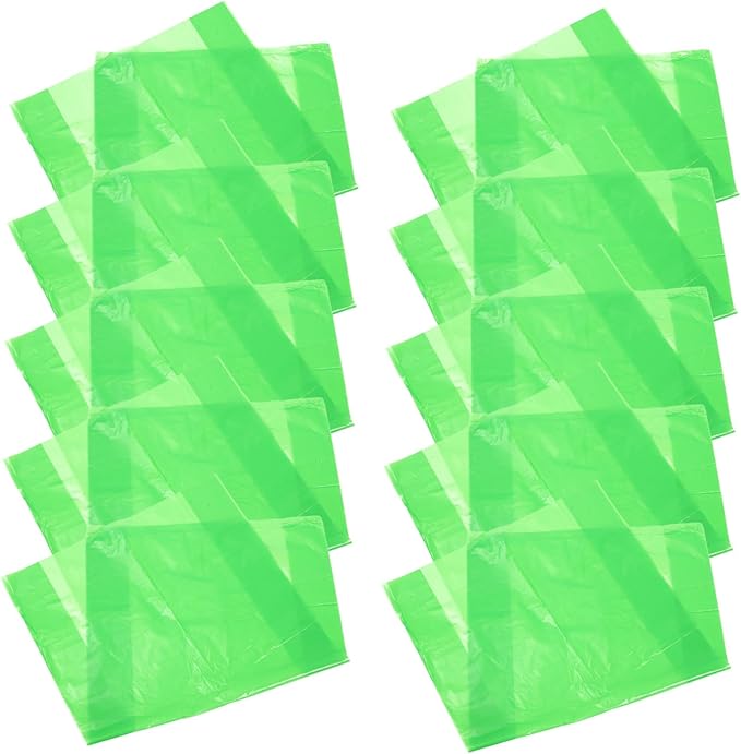 Mipcase 50pcs Thickened Plastic Trash Bags Extra Strong Tear-resistant Kitchen Garbage Liners for Bathroom Wastebasket Use Green Large Capacity Can Liners