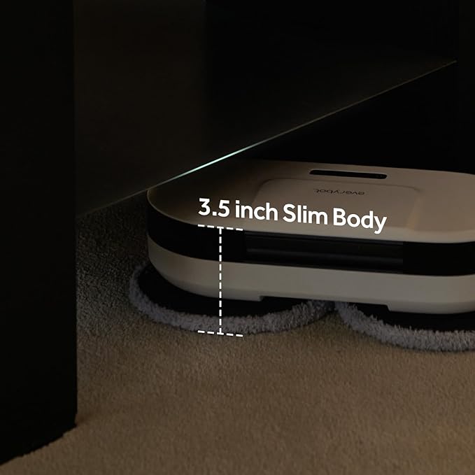 EVERYBOT EDEG2 Robot Mop Cleaner for Hard Floors Dual Spin Powerful Mopping Removes Dust &amp Stains Quiet Fast Cleaning Slim Design for Under Furniture Remote Control Included (No Wi-Fi/APP)