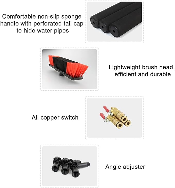 Telescopic Solar Panel Cleaning Brush Kit Photovoltaic Panel Cleaner Tool Window Glass Cleaning Brush with Sprayer Water Fed Pole (Color : 10.8m/36ft)