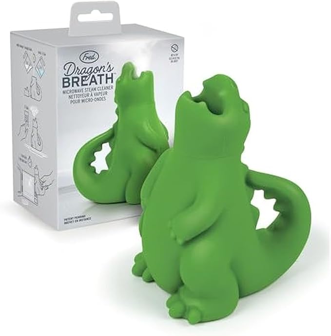 Genuine Fred DRAGON'S BREATH Microwave Steam Cleaner BPA-Free Silicone Dragon Design Easy to Use Reduces Cleaning Time Dishwasher Safe Fun and Effective Kitchen Gadget