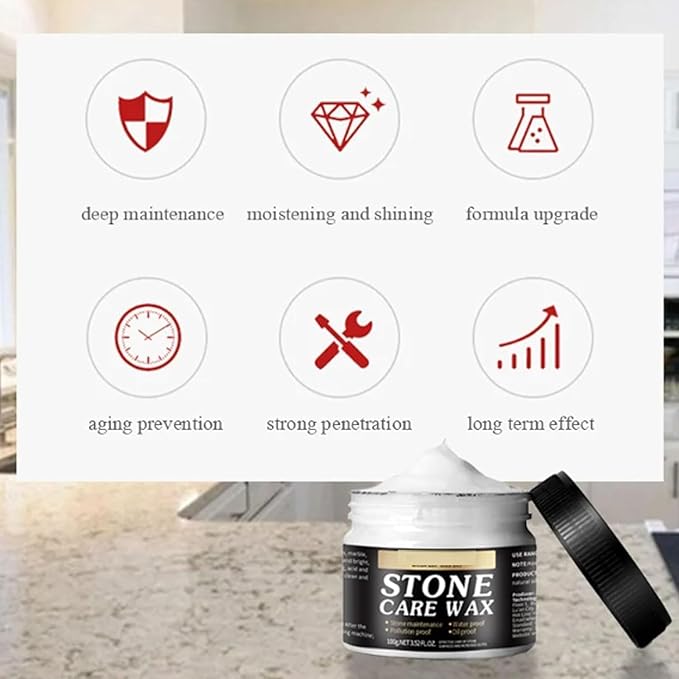 2Pcs Manual Natural Polishing Care Wax for Stone Furnitures &amp Tiles Marble PolishingGranite PolishQuartz Cleaner Countertop