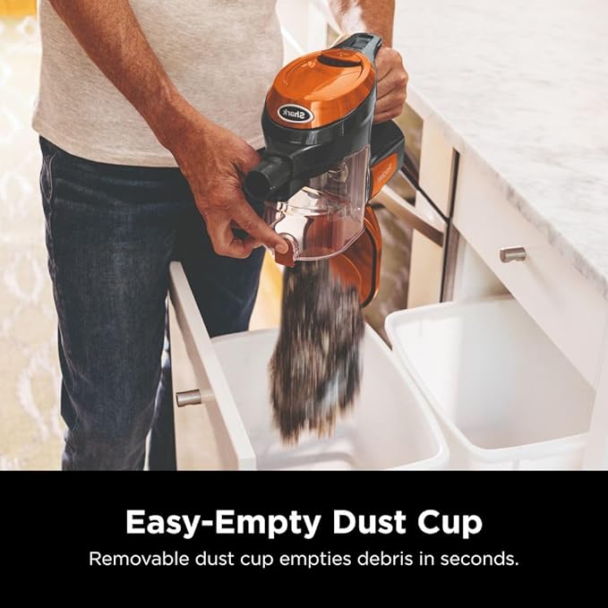 Shark Rocket Ultra-Light Corded Bagless Vacuum for Carpet and Hard Floor Cleaning with Swivel Steering (HV301) Gray/Orange