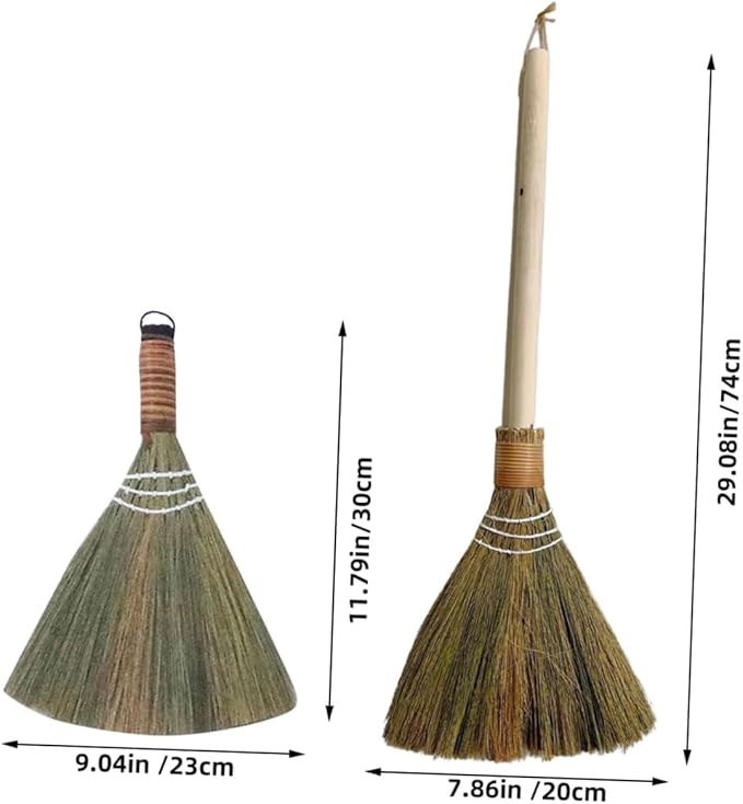 GLEAVI 2pcs Dust Brush Broom and Cleaning Brooms for Desktop and Household Use Handmade Tabletop Sweeper Natural Material Detachable Design for Easy Storage