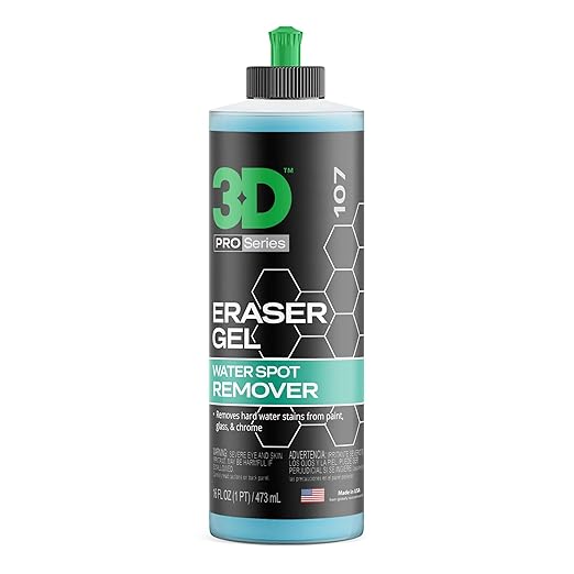 3D Glass &amp Hard Water Spot Restoration Bundle - Glass Polish &amp Eraser Gel for Streak-Free Clarity