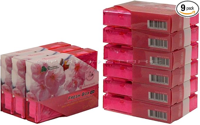 9 Packs TreeFrog FRESH BOX MINI (aka Xtreme Fresh Mini) Sakura Blossom Scent Premium JDM Air Freshener